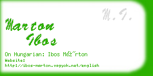 marton ibos business card